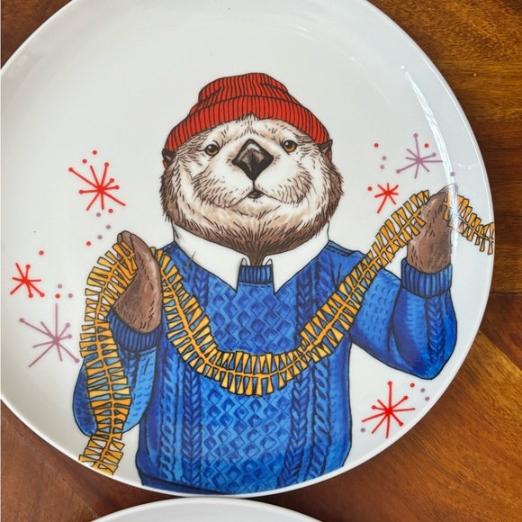 Set of 2 West Elm Rachel Kozlowski Dapper Animal Plates | 8.75” diameter - Picture 3 of 6